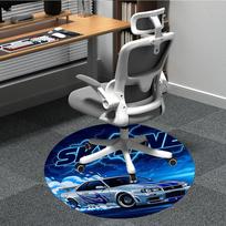 1 vnt. Skyline automobilio kėdės kilimėlis biurui, neslystantis, minkštas ir patogus, kilimėlis biurui, žaidimams, lengvas apvalus grindų kilimėlis 80cm gray