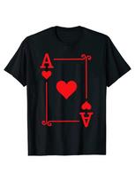 Funny Playing Cards Costume Ace Hearts Card Graphic T Shirts Men Humor Streetwear Tee Shirt Short Sleeve Unisex Loose Clothing S