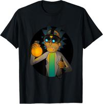 Rick and Morty Shirt Scientist Experiment 100% Cotton T-shirt Mens Tees Top 3XL black