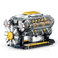 692 VNT. V8 Variklio Modelio Statybinės Detalės ABS Plastikas Superautomobilio Žaislai Elektriniai Mechaninio Automobilio Dalys Vaikams No box gray