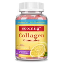 Vitamin C, Vitamin E, Biotin, Zinc, Hydrolyzed Collagen, 60 Gummies Per Bottle Supplement 60 Gummies red