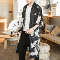 Vyriški japoniški kimono megztiniai Vyriški samurajų kostiumai Drabužiai kimono striukė Vyriški kimono marškinėliai M