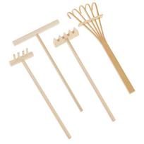 AEE4-Zen Garden Rake Tool Set - 4 Miniature Sand Rakes For Desktop Zen Gardens, Home Office Decor Accessories