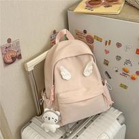 Solid Color Student Schoolbag Women's Backpack Large juoda