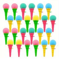 Novelty 10Pcs Mini Ice Cream Shape Launcher Sponge Ball Prank Toy Funny Gag Trick For Adult Party Gift  Prank Supplies