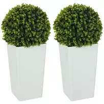 2 vnt. rinkinys dirbtinio eukalipto rutulių 65 cm dirbtinis augalas su UV apsauga, 330 lapelių vazone, žalias