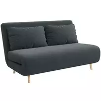 Miegamoji sofa, svečių lova, 3 padėčių reguliuojamas atlošas, kordo rašto apdaila, iki 120 kg, 141 x 90 x 81 cm, tamsiai pilka