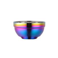 Stainless Steel Bowl with Iridescent Finish Durable Multipurpose Kitchen Mixing and Serving Bowl for Home Use one size