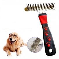 Dog Undercoat Rake Comb Deshedding Dematting Knot Remover Tool For Pets Grooming Supplies raudona
