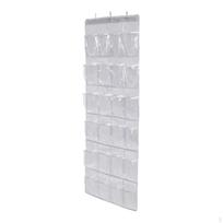 24 Pockets Clear Over The Door Hanging Shoe Organizer Clear-for Shoes-B