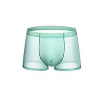 Seamless Ice Silk Boxers Men Plus Size  Nylon Underwear Shorts Quick Drying Summer Sports Male Panties 3XL pilka