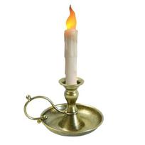 Antikiniai metaliniai kūginiai žvakidės su rankena ir LED bekurūne elektrine žvake vestuvių vakarėlio dekoravimui beige