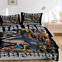 Italian Brainrot Creatures Bedding Set - 3 Piece Comforter Cover Gift for Bedroom,Includes No InsertB119 135x200cm black