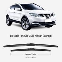 Nissan Qashqai valytuvo šluotelė - Tylus berėmis gumos juostelė 2016 ir 2017 m. modeliams 2022-2024 Direct Insert Interface (Front Set)