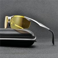 Polarized Sunglasses Men Brand Designer Sunglass Mens Yellow Lens Night Vision Driving Sun Glasses UV400 Eyewear NX black