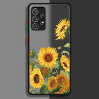 Gėlė Saulėgrąža Telefono dėklas Samsung Galaxy A35 A56 A55 A34 A36 A54 A16 A15 A14 A23 A73 A33 A52S A72 A17 A52 A53 Galaxy A72 5G gray