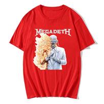 Rock Band Megadeth Album Print Tshirt Short Sleeve Cotton Loose Male Tshirts Heavy Unisextal Casual Unisex Streetwear Hip Hop Tees 3XL white