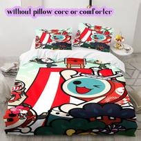 Taiko Cartoon characters Various Sizes Bedding Set Duvet Cover 3pcs Children's Gift Print Cartoon Extra Large Decor 135x200cm