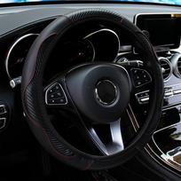 Automobilio vairo dangtelis Kvėpuojantis Neslystantis PU Oda Vairo Dangteliai Tinka 38cm Automobilio Dekoras Anglies Pluoštas mėlyna