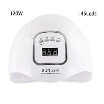 120w Sun X5 Max 150w UV LED nagų lempa su jutikliu LCD ekranu Kietėjantis nagų gelio lakas manikiūro įrankis 45 LED išmanusis nagų džiovintuvas EU
