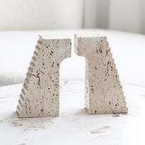 Wabi-Sabi Art Imitation Travertine Creative Ladder Book Ends Ornament Geometric Home Model Room Atmosphere Decoration