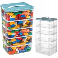 Lego kaladėlių dėžė su 5 lygiais, 35 l talpa, dideliais skyriais