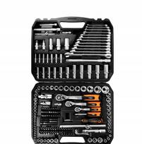 Veržliarakščių rinkinys NEO TOOLS, 216 dalių, 1/2" 3/8" 1/4", nerūdijantis plienas, lagaminėlyje