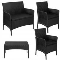 Lauko baldų komplektas: sofa, stalas, kėdės su pagalvėlėmis terasai