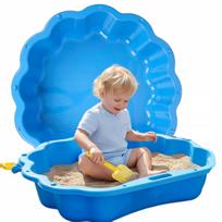 Vaikiška smėlio dėžė ir baseinas SANDBOX GARDEN SHELL XL, dviguba, mėlyna