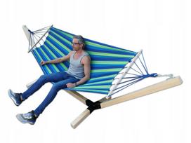 Nešiojamas dvigubas hamakas su rėmu COMFORT ZONE, iki 200 kg
