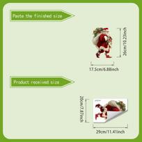 Santa Claus Delivers Gifts with Fully Transparent, Double-sided Visible Glass Stickers for Home Decoration 20*30cm
