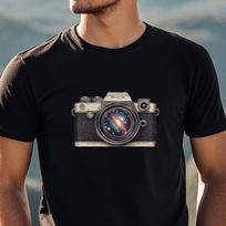 26 Vintage Camera T-Shirt, Retro Photography Design, Galaxy in the Lens, Gift f Unisex T-Shirt S