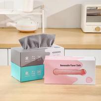 Dual-Use Wet & Dry Washable Dishcloth: Pull-Out Lazy Rag, Enlarged & Thickened Scouring Pad for Household Cleaning. 20x20 cm, 20 pcs rožinė