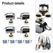 Heavy Duty Twin Shower Door Rollers, 4Pcs Replacement Wheels, Easy Installation, Compatible with Swing Mode Enclosures China Mainland