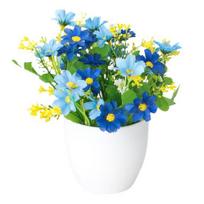 Imitacija Bonsai Aster Office Decor Decor Plastikinė Spalvinga Šviežia Imitacija Vazoninė gėlė vakarėliams mėlyna