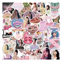 60 Melanie Stickers for Suitcases, Phones, Skateboards, and Computers gray