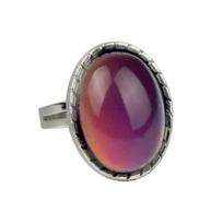 Fashion Women Faux Gem Temperature Mood Change Color Finger Ring Jewelry Decor sidabras