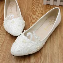 Women Pumps PU Lace 3 5 8 CM Thin Heels High Quality Flat Wedding High-heeled White Bridal Gown Bridesmaid Shoe Woman Shoe 34