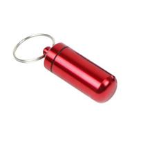 Vandeniui atsparus mini raktų pakabukas, vaistų tablečių buteliukų dėžutė, tablečių laikymo dėklas red