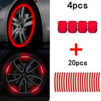 Automobilio Rato Atšvaitiniai Lipdukai Švytintys Ventilių Gaubteliai Fluorescuojantis Motociklo Dviračio Rato Stilius Padangų Stebulė Universalūs Aksesuarai black