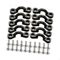 Kayak Pad Eye Kit with 20 Screws Fittings Handle Buckle Tie Down Replacement for Boat black