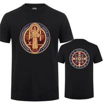 Saint Benedict Medal Front T Shirt Big Size 100 Cotton Catholic Christian St Benedict Saint Benedict Benedict Church Angel S