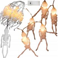 Helovino LED girlianda su skeletais 10 vnt. 13 cm šiltai balta šviesa, 13 cm