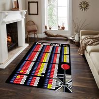 Classic Darts Scoreboard Area Rug, Non-Slip Machine Washable Floor Mat for Game Room Office Home Decor Darts Fans Gift 40x60cm