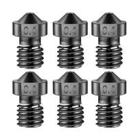 3D spausdintuvo dalys Grūdinto plieno štampuoto plieno antgalis 1,75 mm 0,4 mm Atsparus aukštai temperatūrai 1,75 mm 6pcs black
