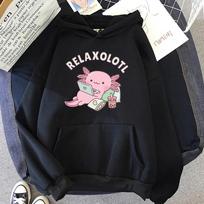 Dideli aksolotlių boba pieno arbatos džemperiai Korėjietiško stiliaus moteriški drabužiai Kawaii džemperis Vintažinis animacinis grafinis Harajuku džemperis S