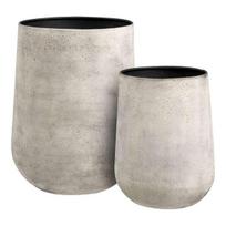 Dekoratyvinis vazonas 30x30x38,5 cm smėlio spalvos metalas