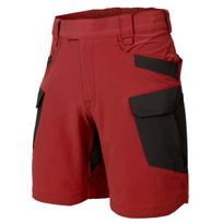 Šortai vyrams, survival tipo, OTS 8.5", Helikon-Tex, plačios kilpos diržui, daug kišenių, raudoni/juodi