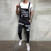 Vyriški „Hole Pocket“ džinsai, kombinezonai „Streetwear“ kombinezonai su kelnaitės XL mėlyna