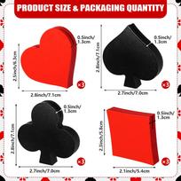 12 Pcs Casino Party Table Place Cards Poker Shaped Card Holder Wooden Casino Theme Tabletop Decor Poker Party Decor Casin-O Tabl
